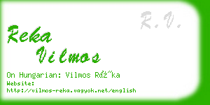 reka vilmos business card